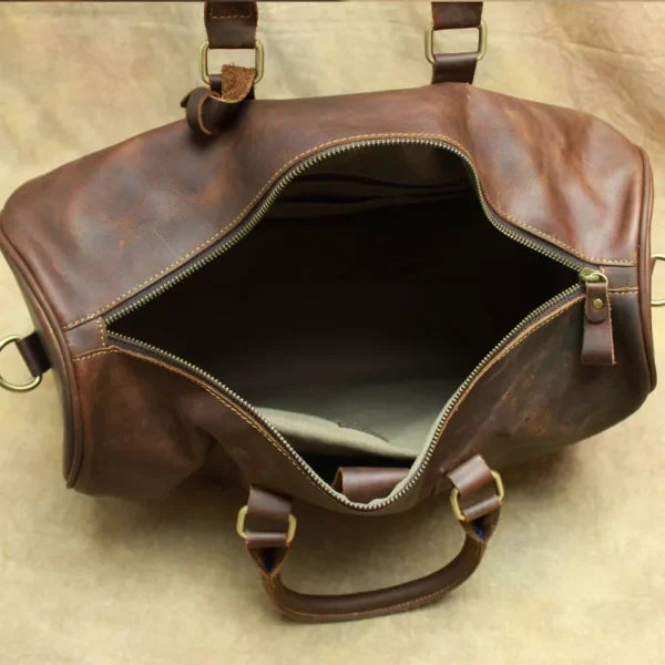 Bolso de Viaje de Cuero Genuino para Hombre – Travel Bag Premium
