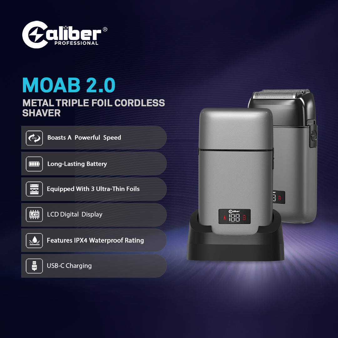 Caliber MOAB Metal Triple Foil Shaver, Digital Display