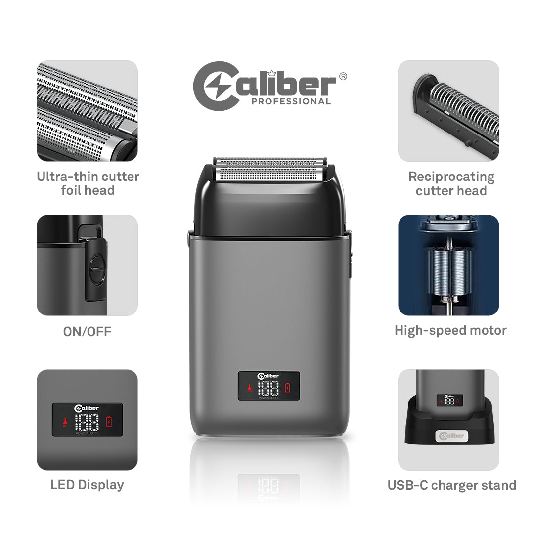 Caliber MOAB Metal Triple Foil Shaver, Digital Display