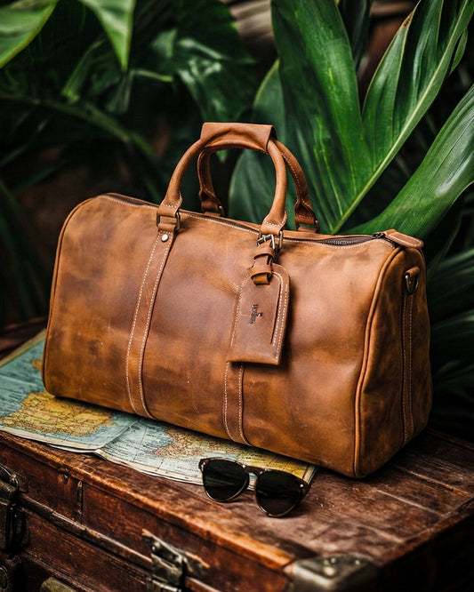 Bolso de Viaje de Cuero Genuino para Hombre – Travel Bag Premium